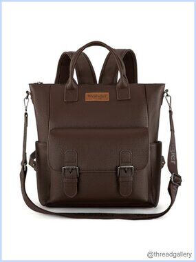 Faux Leather Convertible Backpack Purse Shoulder Handbag Travel Work